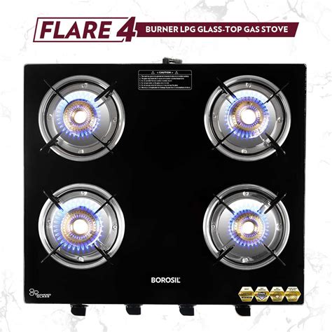 borosil flare 4 burner gas stove